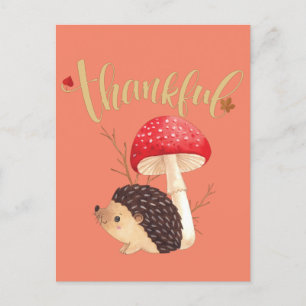 Thanksgiving Cute Kawaii Hedégel najaar Briefkaart