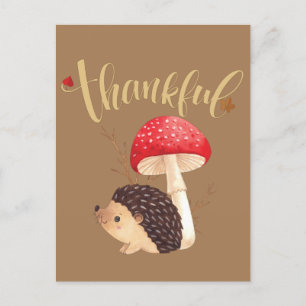 Thanksgiving Cute Kawaii Hedégel najaar Briefkaart