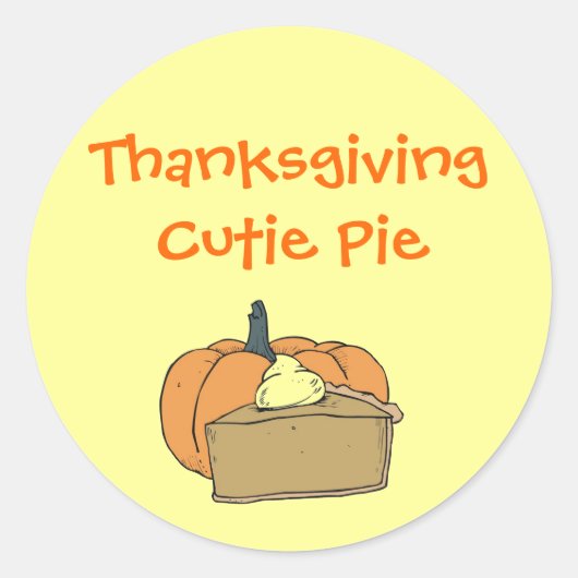 Thanksgiving Cutie Ronde Sticker (Voorkant)