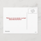 Thanksgiving Dag Briefkaart (Achterkant)