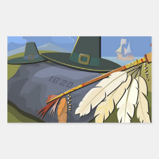 Thanksgiving Dag Briefkaart Rechthoekige Sticker