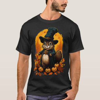 Thanksgiving Dag Eekhoorn Pilgrim Herfst Herfstzaa T-shirt