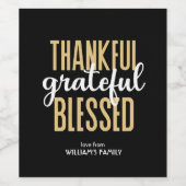 Thanksgiving Dag Herfst Minimal Wijn Etiket (Enkel label)