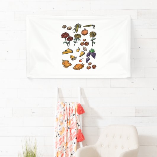 Thanksgiving dag herfstattributen Classic T-Shirt Spandoek (Insitu)