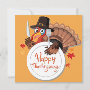 Thanksgiving dag kalkoen feestdagenkaart