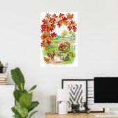 Thanksgiving dag omgezette afdrukken poster (Thuiskantoor)