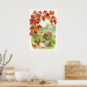 Thanksgiving dag omgezette afdrukken poster (Keuken)
