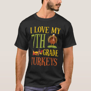 Thanksgiving Dag Pilgrim Leraar Ik hou van mijn 7d T-shirt