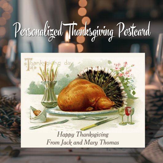Thanksgiving Dag Turkije Aangepast eten Briefkaart