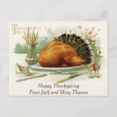 Thanksgiving Dag Turkije Aangepast eten Briefkaart (Voorkant)