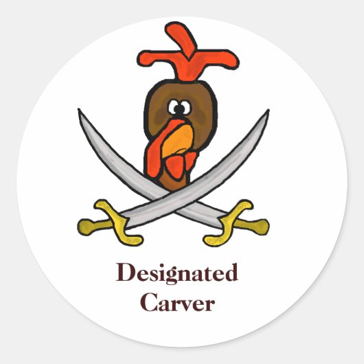 Thanksgiving Dag Turkije Stickers - Carver of Eate (Voorkant)