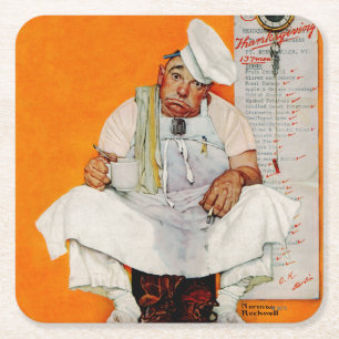 Thanksgiving dag vervagen vierkante kartonnen onderzetter