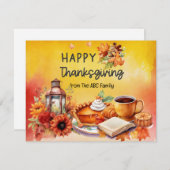 Thanksgiving Dag waterverf Feestdagenkaart (Voorkant / Achterkant)