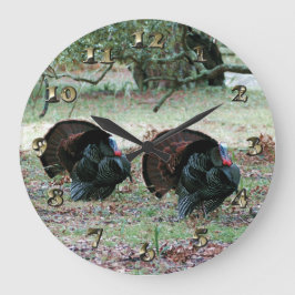 Thanksgiving Dag Wilde Kalkoenen in een open veld Grote Klok