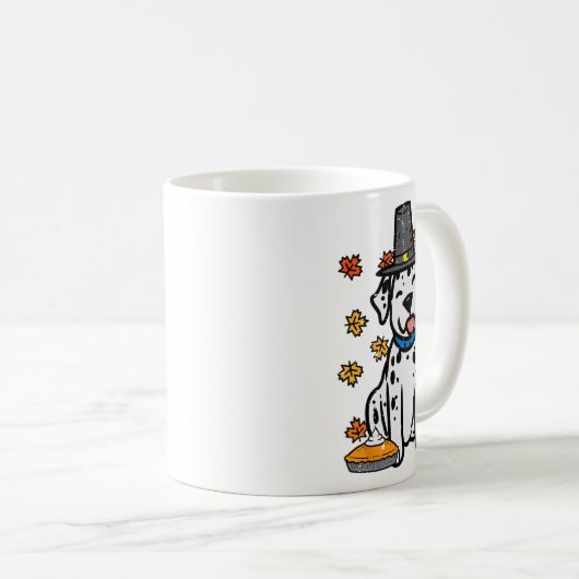 Thanksgiving Dalmatische Schattigee Herfst Herfst Koffiemok (Voorkant rechts)