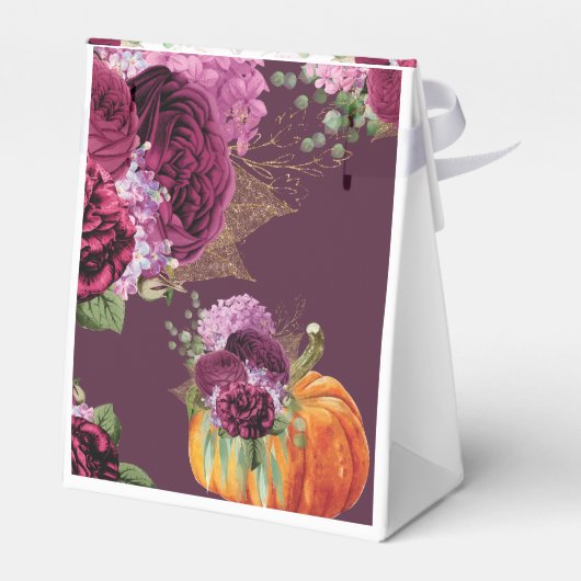 Thanksgiving Dank u herfst Bourgondische pompoen Bedankdoosjes (Achterkant)