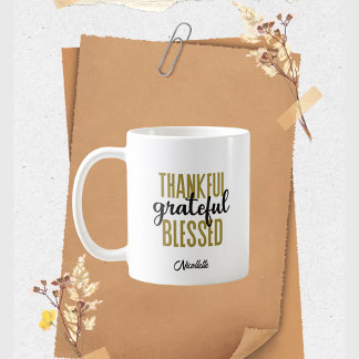 Thanksgiving dankbaar gezegend elegant koffiemok