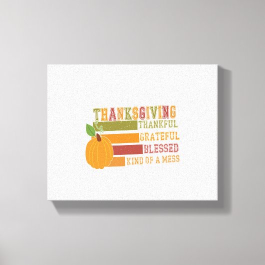 Thanksgiving dankbaar Grateful Blessed Canvas Afdruk (Voorkant)