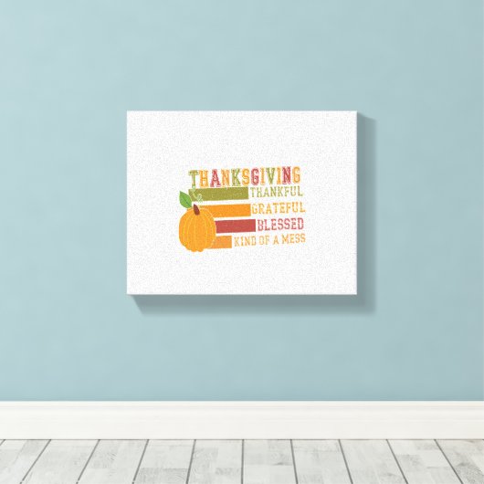 Thanksgiving dankbaar Grateful Blessed Canvas Afdruk (Insitu (Houten vloer))