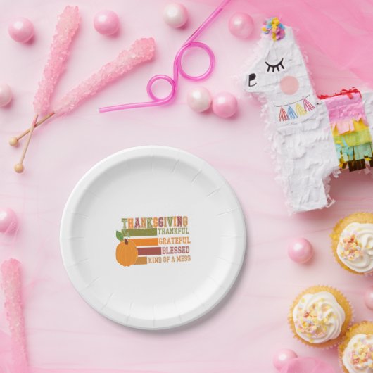 Thanksgiving dankbaar Grateful Blessed Papieren Bordje (Feest)