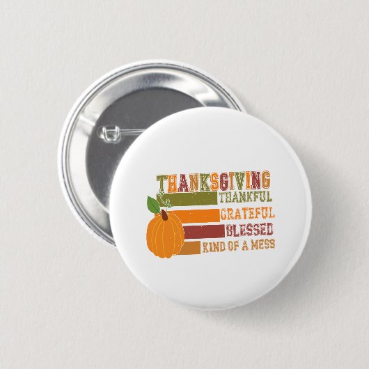 Thanksgiving dankbaar Grateful Blessed Ronde Button 5,7 Cm (Voorkant /achterkant)
