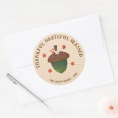 Thanksgiving dankbaar Grateful Blessed Ronde Sticker (Envelop)