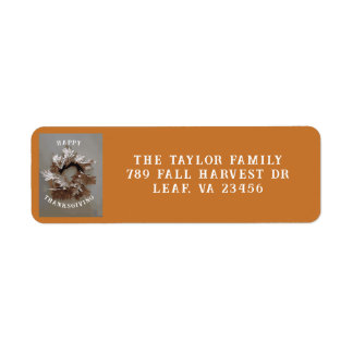 Thanksgiving Dankbaar Herfst Herfst Blad Krans Etiket