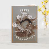 Thanksgiving Dankbaar Herfst Herfst Blad Krans Kaart (Gele Bloem)