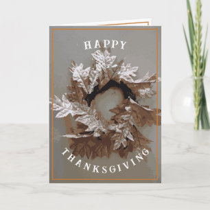 Thanksgiving Dankbaar Herfst Herfst Blad Krans Kaart
