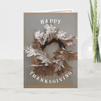 Thanksgiving Dankbaar Herfst Herfst Blad Krans Kaart