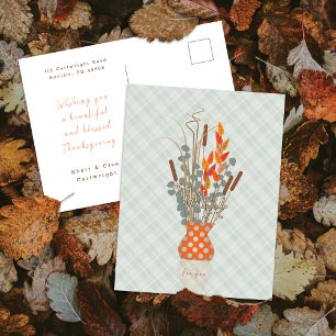 Thanksgiving "Dankbaar" Herfstblad Arrangement Feestdagenkaart