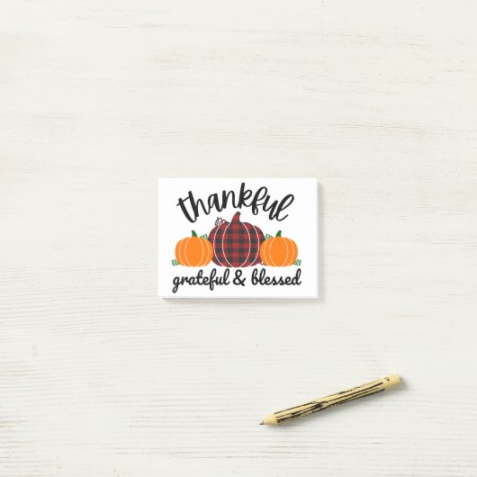 Thanksgiving dankbaar post-it® notes (Op bureau)