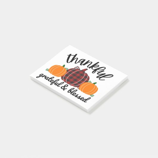 Thanksgiving dankbaar post-it® notes (Schuin)