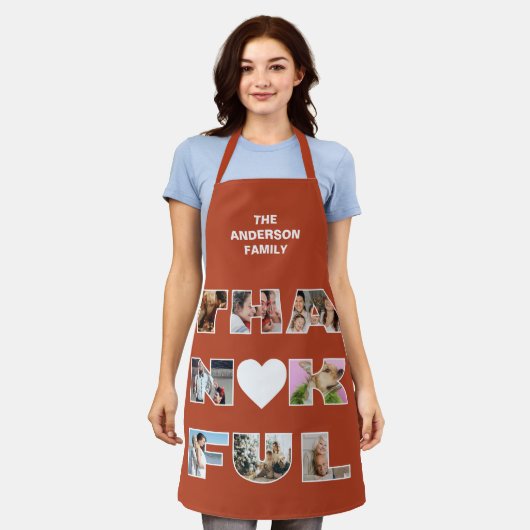 Thanksgiving dankbaar schort (Gedragen)