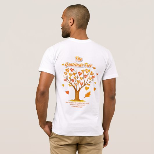 Thanksgiving Dankbaarheid Bella+Canvas Kort T-shir T-shirt (Achterkant volledig)