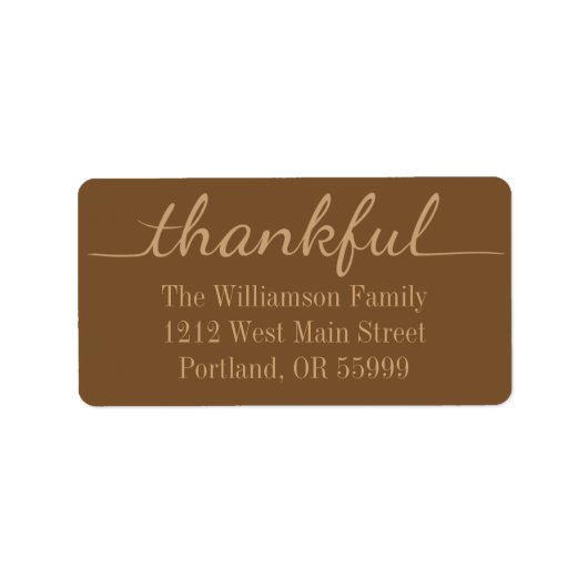Thanksgiving Dankbare aangepaste adresetiketten Etiket (Voorkant)