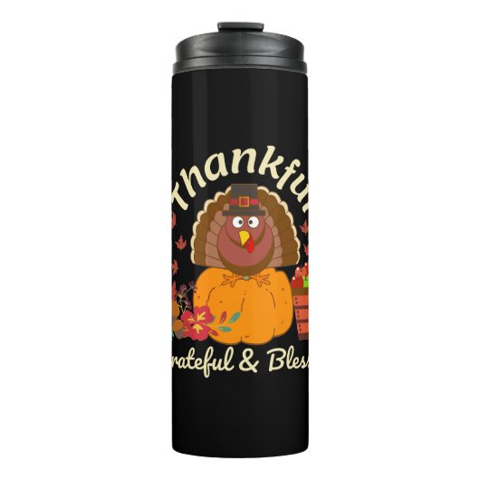 Thanksgiving dankbare grateful & Blessed Thermosbeker (Voorkant)