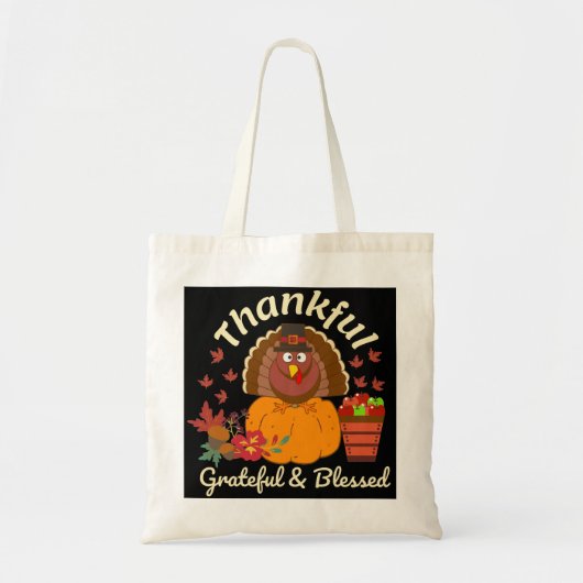 Thanksgiving dankbare grateful & Blessed Tote Bag (Voorkant)