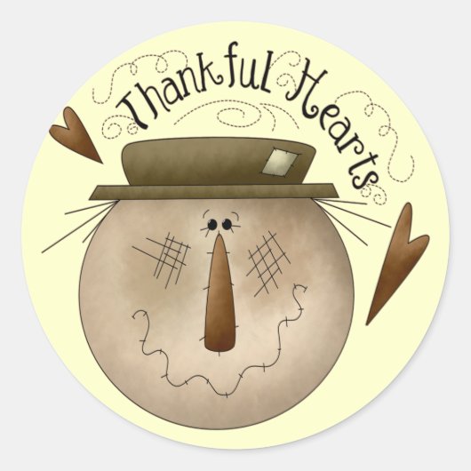 Thanksgiving Dankbare harten Ronde Stickers (Voorkant)