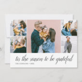 Thanksgiving dankbare script foto collage feestdagenkaart (Voorkant)