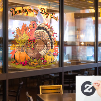 Thanksgiving Day Sale Fall Harvest Graphic  Raamsticker