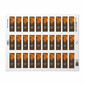 Thanksgiving Deco verlaat en wervelt monogram part Etiket (Full Sheet)