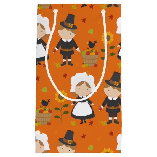 Thanksgiving Decoration Autumn Herfst Pattern Klein Cadeauzakje (Voorkant)