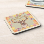 Thanksgiving Deer, Buck Design Dessous de verre (Côté gauche)