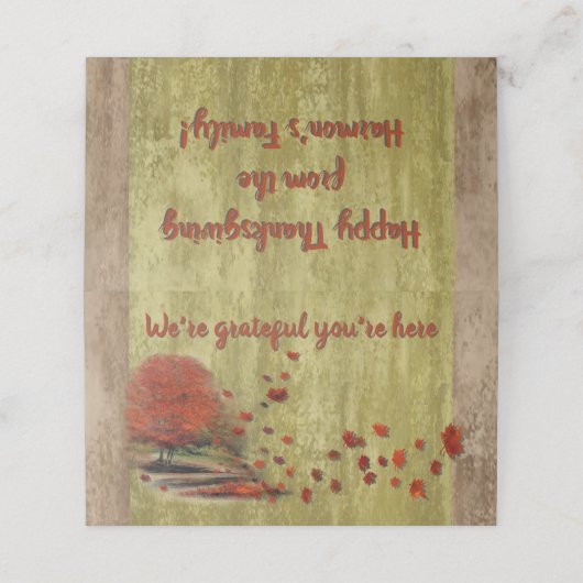 Thanksgiving die het landschap verliest (Buitenkant ongevouwen)