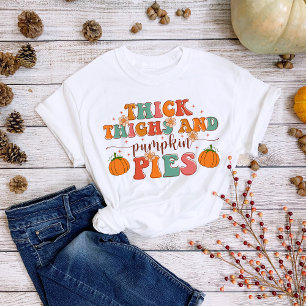 Thanksgiving dikke dijen en pompoenen t-shirt