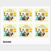THANKSGIVING DINER BIJ HET MUISHUIS VIERKANTE STICKER (Vel)