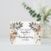 Thanksgiving Diner Bloemenuitnodiging Briefkaart (Staand voorkant)