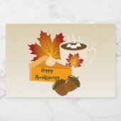 Thanksgiving Diner Cuisine Pompoentaart Hot Choco Likeurfles Etiket (Enkel label)