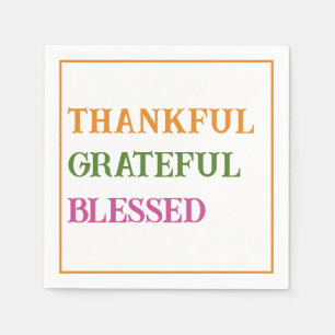 Thanksgiving Diner Dankbaar Gelukkig Gezegend Servet